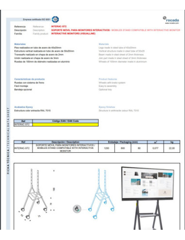 SOPORTE MÓVIL ST2 PARA MONITORES INTERACTIVOS...