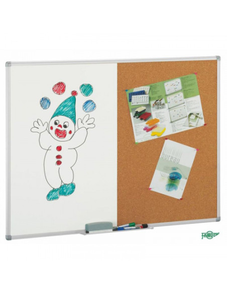PIZARRA CORCHO / BLANCA DE DOBLE USO 90X120 CM FAIBO 603-3T