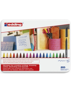 ESTUCHE 20 ROTULADORES PUNTA FINA 1200 SURTIDOS 0.5-1MM EDDING 1200-20-S