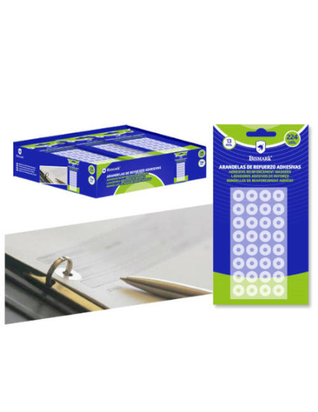 BLISTER 224 UNIDADES ARANDELAS DE REFUERZO ADHESIVAS TRANSPARENTES 13mm BISMARK 327333
