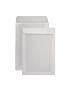 CAJA 125 BOLSAS FOLIO PROLONGADO (260X360) OFFSET BLANCO 120 G.CARTOSAM RESPALDO CARTON 450 GRS. AUTOADHESIVO TIRA SILICONA SAM 