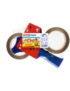 PACK PRECINTADORA MANUAL CUERPO PLASTICO Y METAL + 2 ROLLOS 50MM.X66M. TESA 57455-00001-01
