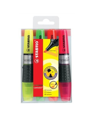 ESTUCHE 4 MARCADORES FLUORESCENTES LUMINATOR TRAZO 2/5MM. STABILO 71/4