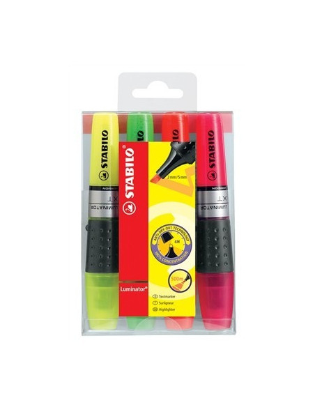 ESTUCHE 4 MARCADORES FLUORESCENTES LUMINATOR TRAZO 2/5MM. STABILO 71/4
