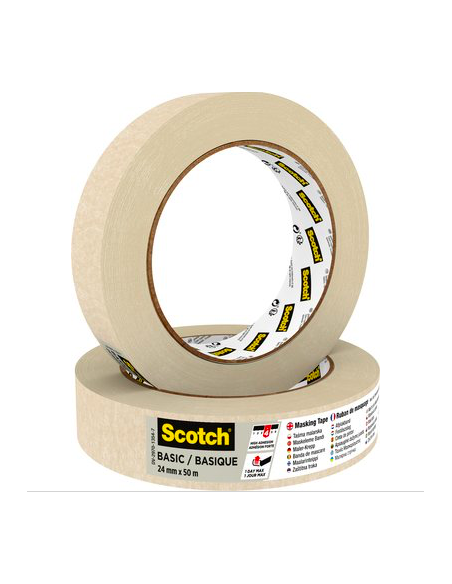 ROLLO CINTA ADHESIVA DE ENMASCARAR PINTOR BASIC 24MM X 50M SCOTCH 7100333168