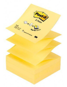 BLOC 100 HOJAS Z-NOTES ADHESIVAS 76X76MM CANARY YELLOW R330-CY-W10 POST-IT 7100317838