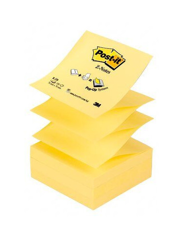 BLOC 100 HOJAS Z-NOTES ADHESIVAS 76X76MM CANARY YELLOW R330-CY-W10 POST-IT 7100317838