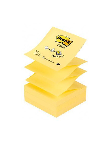 BLOC 100 HOJAS Z-NOTES ADHESIVAS 76X76MM CANARY YELLOW R330-CY-W10 POST-IT 7100317838