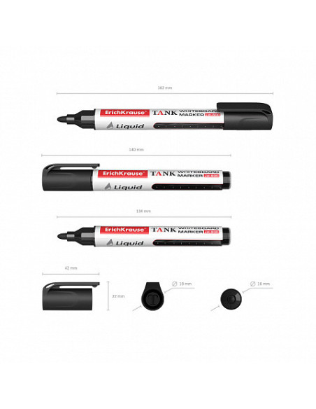 MARCADOR PIZARRA BLANCA CON TINTA LÍQUIDA LIQUID LW-600, TINTA COLOR NEGRO ERICH KRAUSE 48774