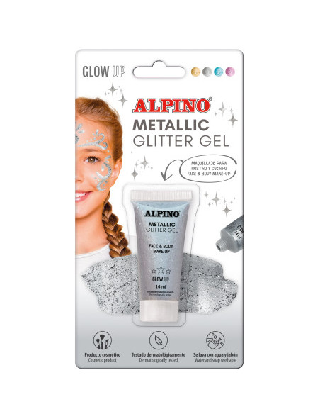 BLÍSTER MAQUILLAJE CON COLOR Y PURPURINA GLITTER PLATA ALPINO DL000601