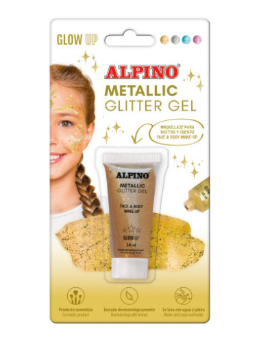 BLÍSTER MAQUILLAJE CON COLOR Y PURPURINA GLITTER DORADO ALPINO DL000602