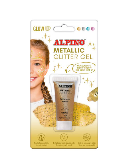 BLÍSTER MAQUILLAJE CON COLOR Y PURPURINA GLITTER DORADO ALPINO DL000602