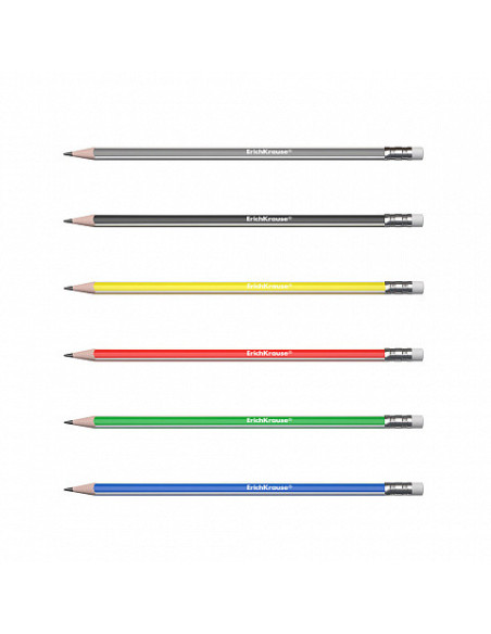 LÁPIZ DE GRAFITO TRIANGULAR CON GOMA CLASSIC TRIANGLULAR 101 HB ERICH KRAUSE 55270