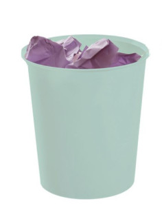 PAPELERA ECOGREEN 100% RECICLADO Y RECICLABLE VERDE PASTEL 18 LITROS 290X310 MM ARCHIVO 2000 2001 VE PS