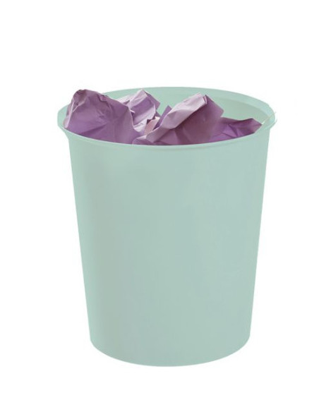 PAPELERA ECOGREEN 100% RECICLADO Y RECICLABLE VERDE PASTEL 18 LITROS 290X310 MM ARCHIVO 2000 2001 VE PS