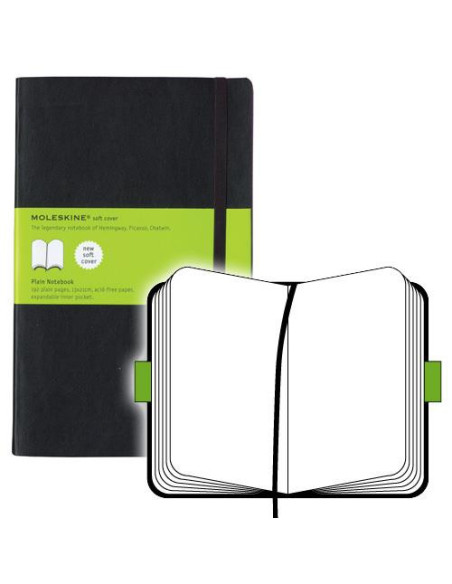 LIBRETA CLASICA TAPA BLANDA NEGRA L (13X21CM) LISA MOLESKINE QP618