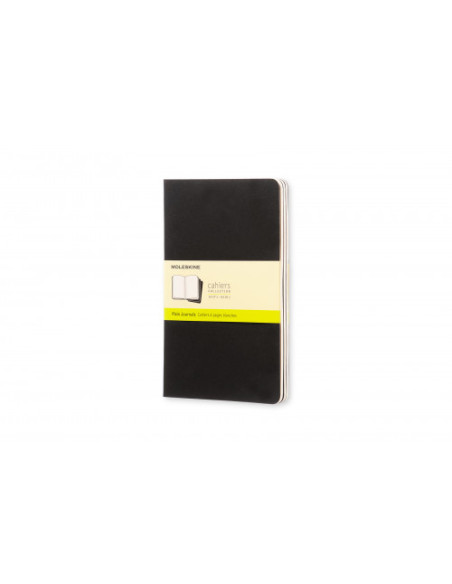 SET DE 3 LIBRETAS CAHIER NEGRAS L (13X21CM) LISAS MOLESKINE QP318