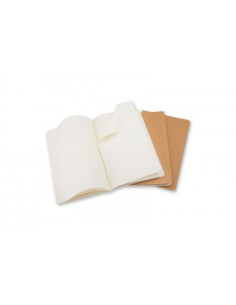 SET DE 3 LIBRETAS CAHIER MARRON KRAFT L (13X21CM) LISAS MOLESKINE QP418 2