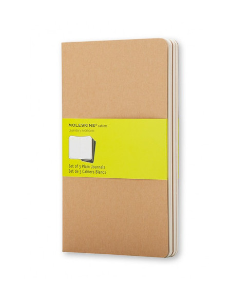SET DE 3 LIBRETAS CAHIER MARRON KRAFT P (9X14CM) LISAS MOLESKINE QP413