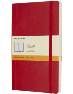 LIBRETA CLASICA TAPA BLANDA ROJO ESCARLATA L (13X21CM) RAYADA MOLESKINE QP616F2