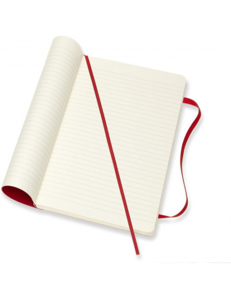 LIBRETA CLASICA TAPA BLANDA ROJO ESCARLATA L (13X21CM) RAYADA MOLESKINE QP616F2