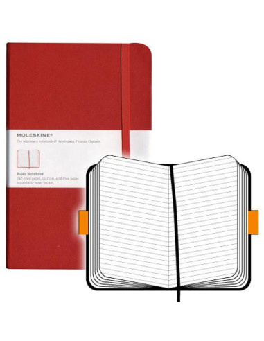 LIBRETA CLASICA TAPA DURA ROJA L (13X21CM)...