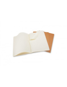 SET DE 3 LIBRETAS CAHIER MARRÓN KRAFT L (13X21CM) RAYAS MOLESKINE QP416 2