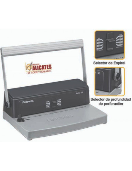 ENCUADERNADORA ESPIRAL METALICA 50 FELLOWES 3005001