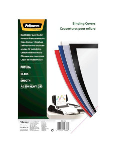 PACK 100 PORTADAS POLIPROPILENO NEGRO 450 MICRAS A4 FELLOWES 54772