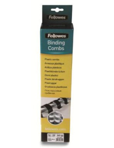 PACK 100 CANUTILLOS PLASTICO 12 MM. NEGRO FELLOWES 5346507 2