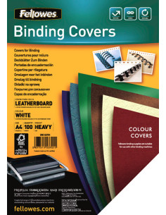PACK 100 PORTADAS SIMIL PIEL A4 250 GR. BLANCO FELLOWES 5370104