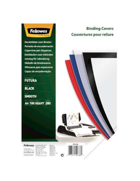 PACK 100 PORTADAS POLIPROPILENO A4 500 MICRAS AZUL FELLOWES 54771