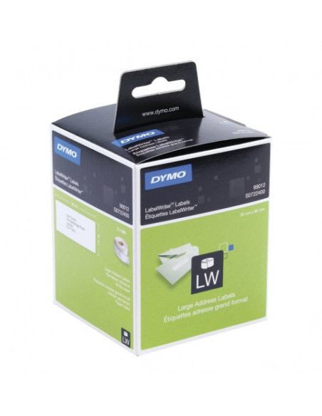 CAJA 2 ROLLOS ETIQUETA PERMANENTE 89X36MM. BLANCO DYMO S0722400