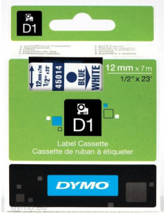 CINTA ROTULADORA D1 12MMX7M AZUL/BLANCO DYMO S0720540