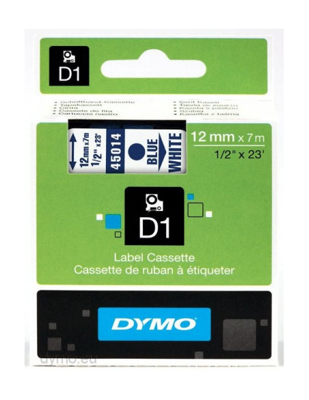 CINTA ROTULADORA D1 12MMX7M AZUL/BLANCO DYMO S0720540