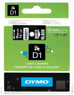 CINTA ROTULADORA D1 12MMX7M BLANCO/NEGRO DYMO S0720610