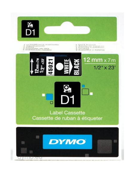 CINTA ROTULADORA D1 12MMX7M BLANCO/NEGRO DYMO S0720610