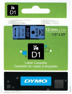 CINTA ROTULADORA D1 12MMX7M NEGRO/AZAUL DYMO S0720560