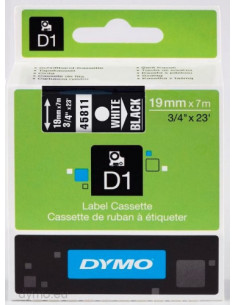 CINTA ROTULADORA D1 19MMX7M BLANCO/NEGRO DYMO S0720910