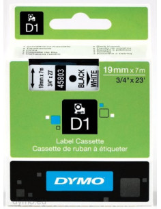 CINTA ROTULADORA D1 19MMX7M NEGRO/BLANCO DYMO S0720830