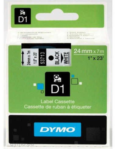 CINTA ROTULADORA D1 24MMX7M NEGRO/BLANCO DYMO S0720930