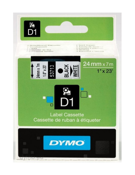 CINTA ROTULADORA D1 24MMX7M NEGRO/BLANCO DYMO S0720930 CINTA ROTULADORA D1 24MMX7M NEGRO/BLANCO DYMO S0720930