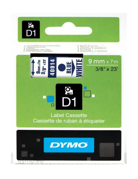 CINTA ROTULADORA D1 9MMX7M AZUL/BLANCO DYMO S0720690