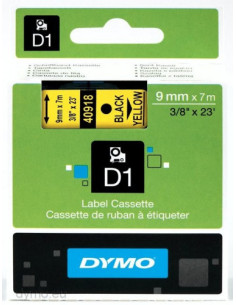 CINTA ROTULADORA D1 9MMX7M NEGRO/AMARILLO DYMO S0720730