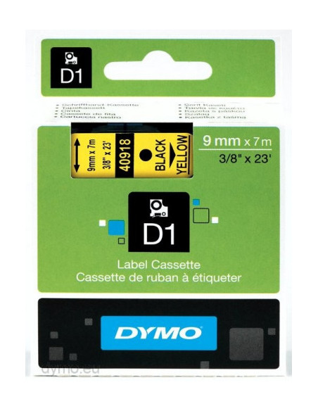 CINTA ROTULADORA D1 9MMX7M NEGRO/AMARILLO DYMO S0720730