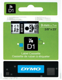 CINTA ROTULADORA D1 9MMX7M NEGRO/TRANSPARENTE DYMO S0720670