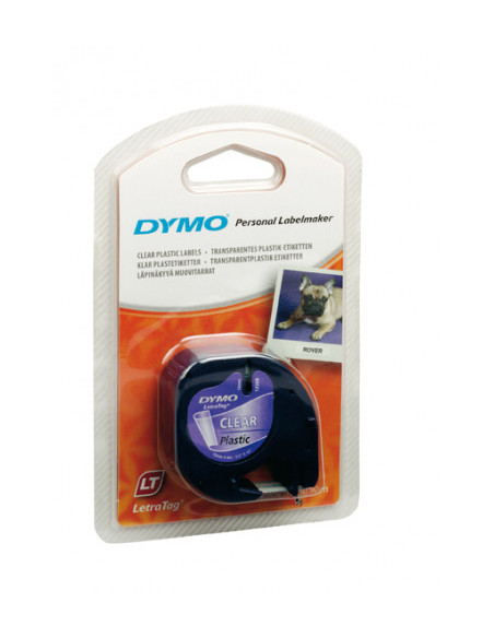 CINTA ROTULADORA LETRATAG 12MMX4M NEGRO/TRANSPARENTE DYMO S0721530
