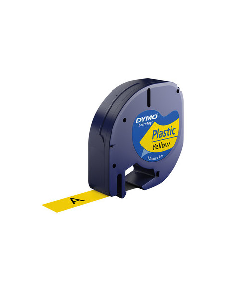 CINTA ROTULADORA LETRATAG 12MMX4M NEGRO/AMARILLO DYMO S0721620