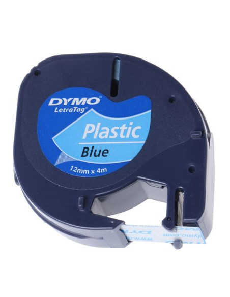 CINTA ROTULADORA LETRATAG 12MMX4M NEGRO/AZUL DYMO S0721650