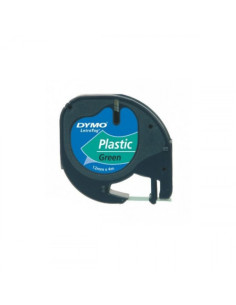 CINTA ROTULADORA LETRATAG 12MMX4M NEGRO/VERDE DYMO S0721640